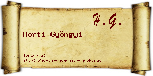 Horti Gyöngyi névjegykártya